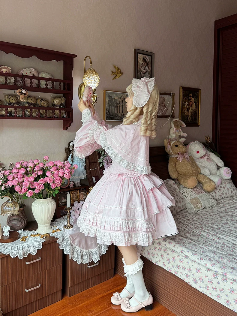 Praying Snowfall - Old School Lolita Skirt Suit Cape Princess Sleeve Shirt - Image 16