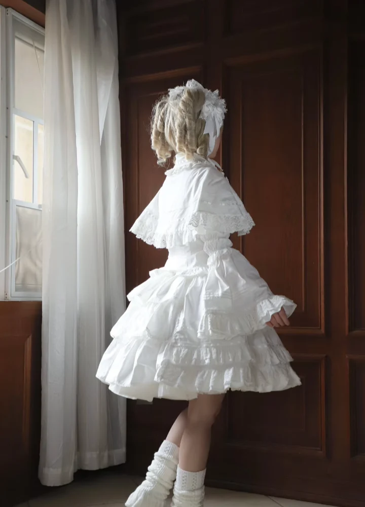 Praying Snowfall - Old School Lolita Skirt Suit Cape Princess Sleeve Shirt - Image 23