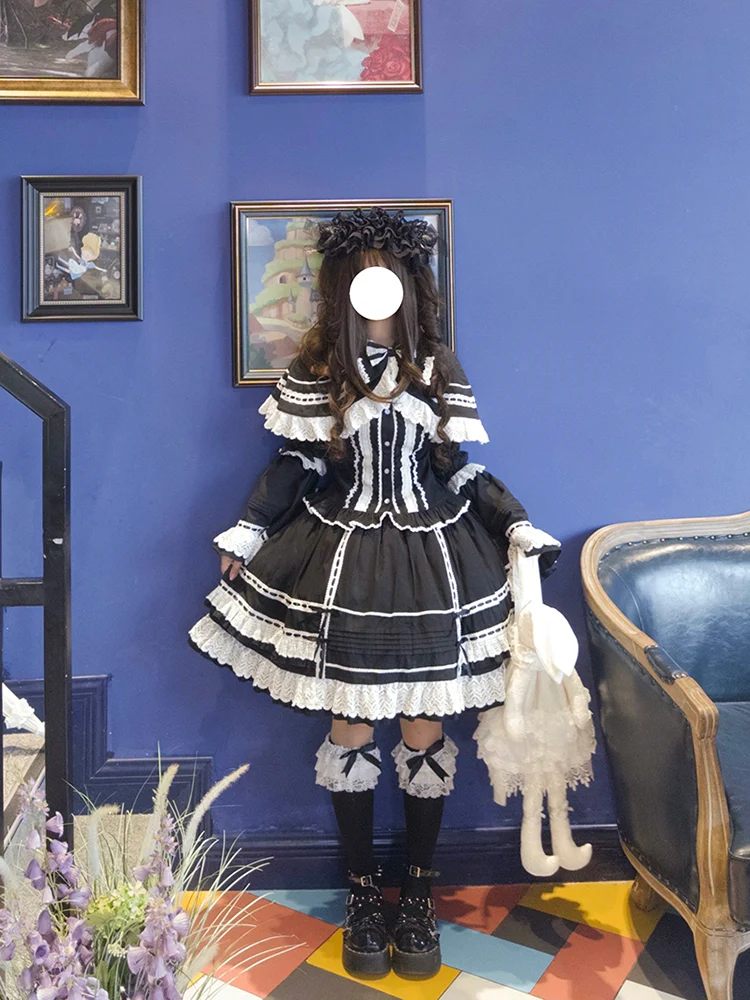 Praying Snowfall - Old School Lolita Skirt Suit Cape Princess Sleeve Shirt - Image 39