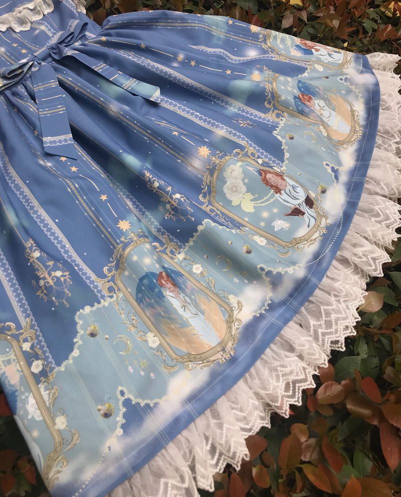 Oriel's Blessing - Angel-themed Printed Lolita Jumper Dress - Image 11