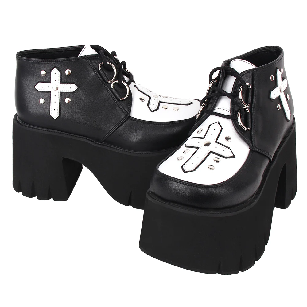 Angelic Imprint - Gothic Lolita Cross Classic Platform Shoes - Image 2