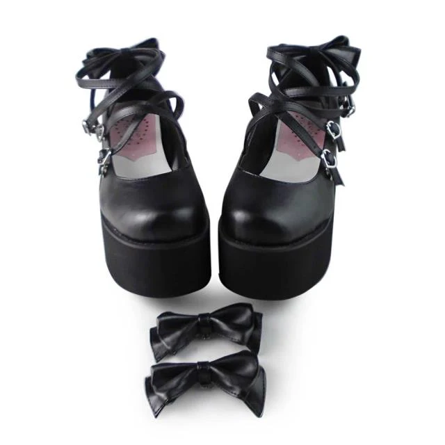 Antaina - Lolita Bow Platform Shoes Multiple Colors - Image 18