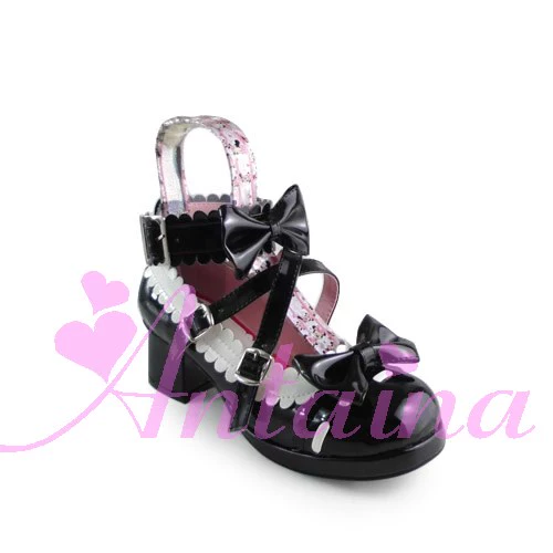Antaina - Lolita Punk Bow Mid-Heel Multicolor Shoes - Image 24