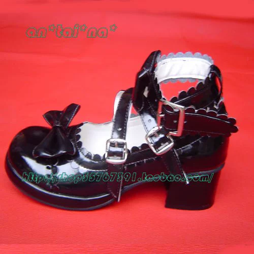 Antaina - Lolita Punk Bow Mid-Heel Multicolor Shoes - Image 33