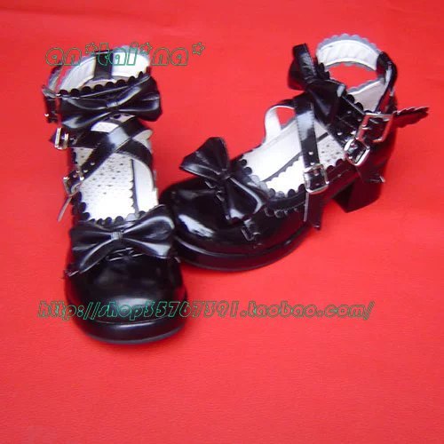 Antaina - Lolita Punk Bow Mid-Heel Multicolor Shoes - Image 35