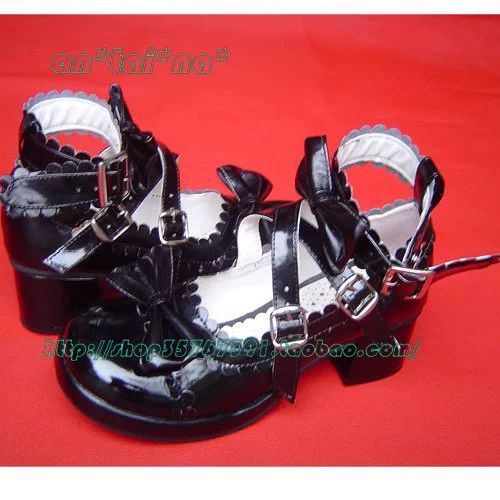 Antaina - Lolita Punk Bow Mid-Heel Multicolor Shoes - Image 36