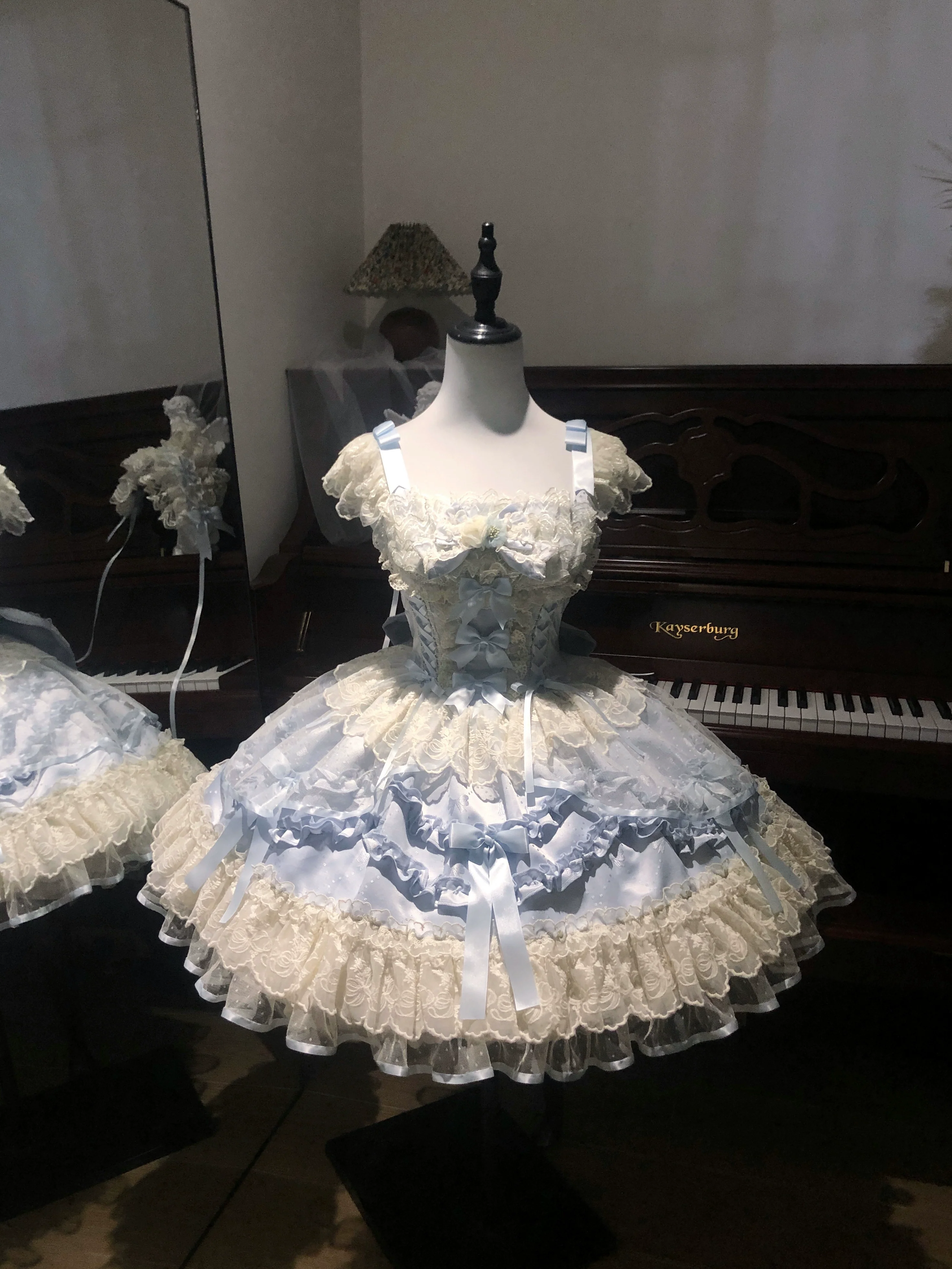 Dreamy Butterfly - Ballet-style Sweet Lolita JSK Dress With Large Bow Trailing - Image 21