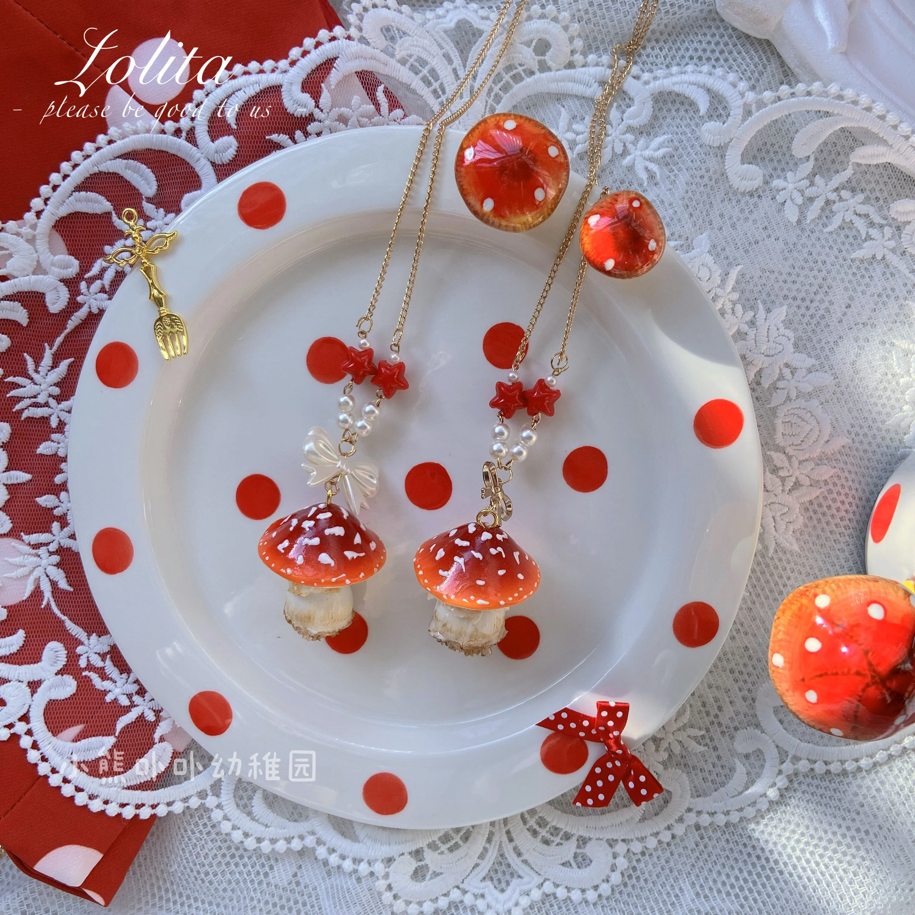 Bear Doll - Handcraft Kawaii Lolita Mushroom Necklace - Image 25