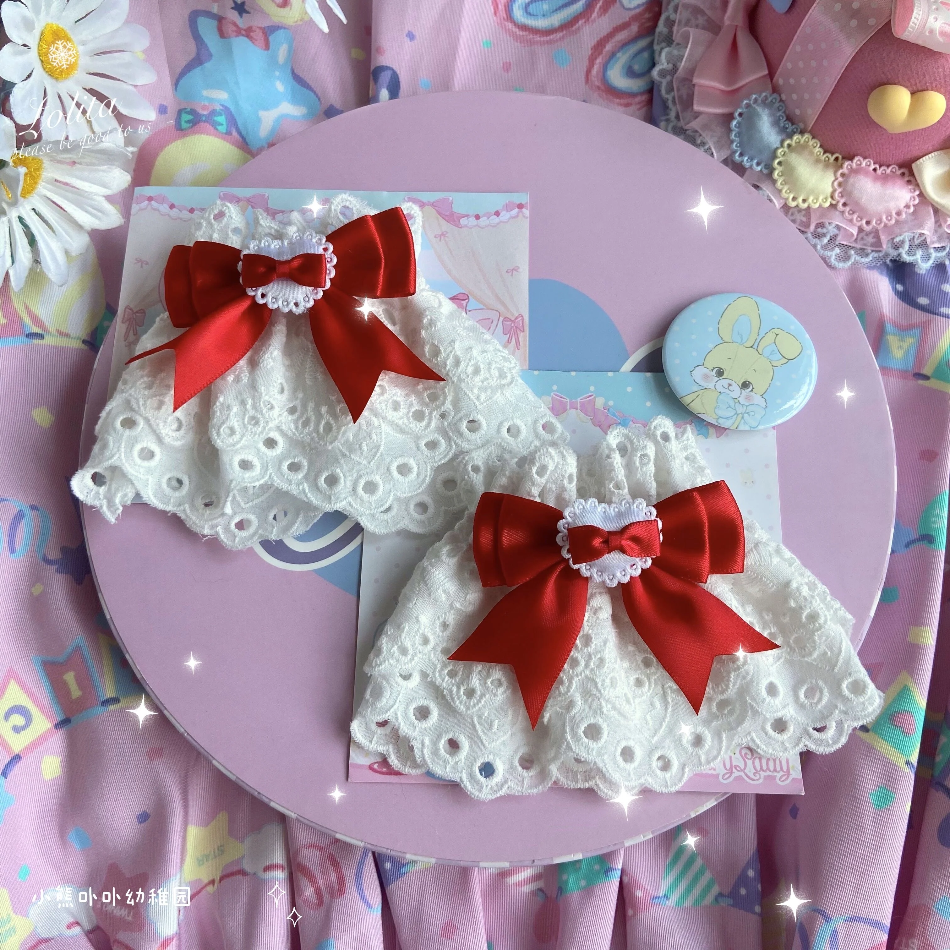 Bear Doll - Sweet Lolita Cuff with Heart and Bow - Image 7