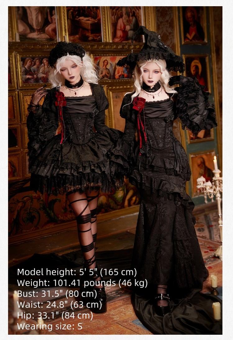 Twilight - Black Gothic Lolita Skirt Set, Witch-Inspired - Image 49