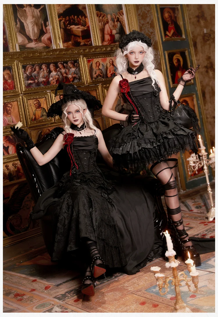 Twilight - Black Gothic Lolita Skirt Set, Witch-Inspired - Image 55