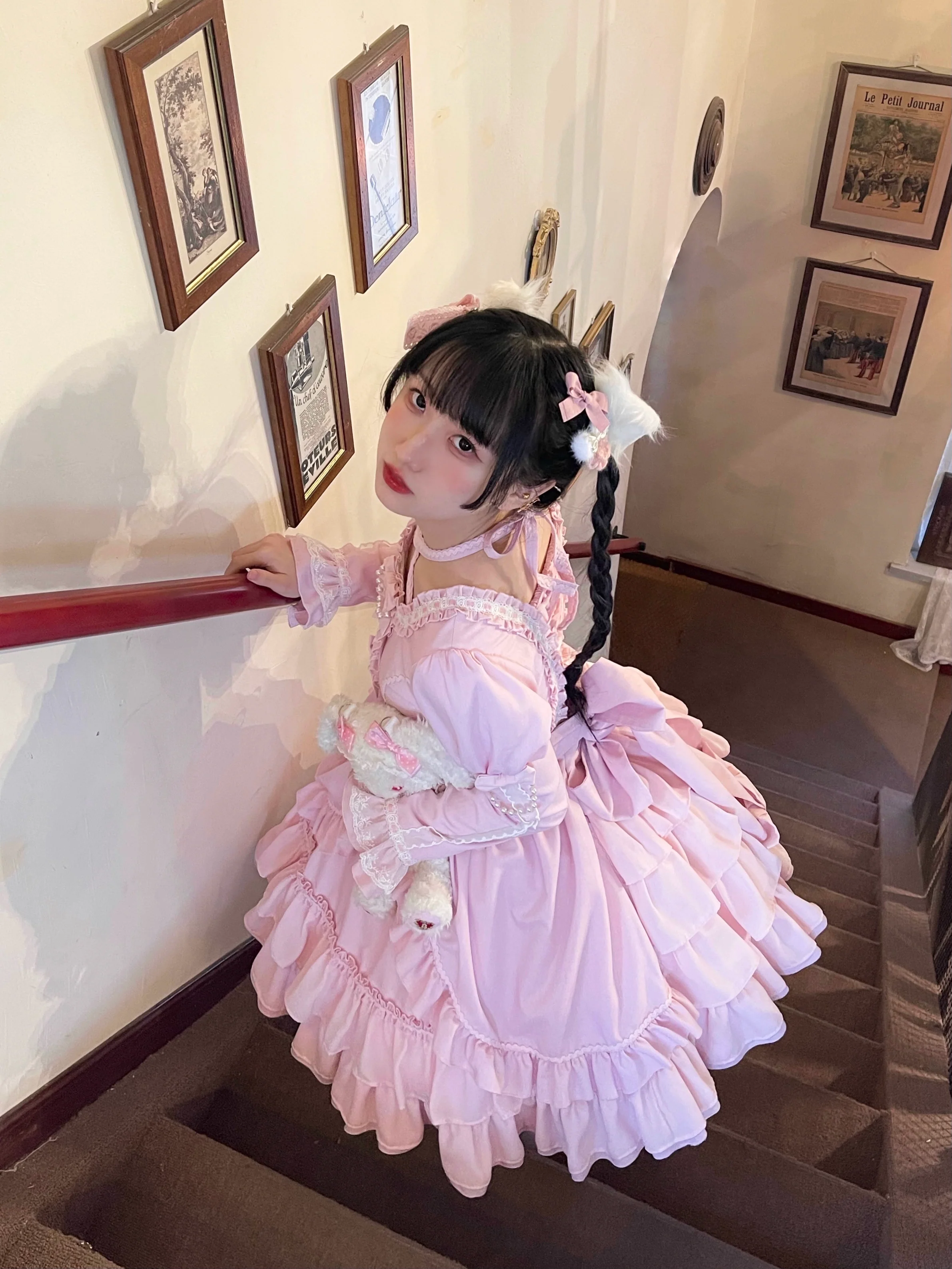 Catlow Rabbit - Black Lolita Doll OP/JSK with Adjustable Elasticity - Image 7