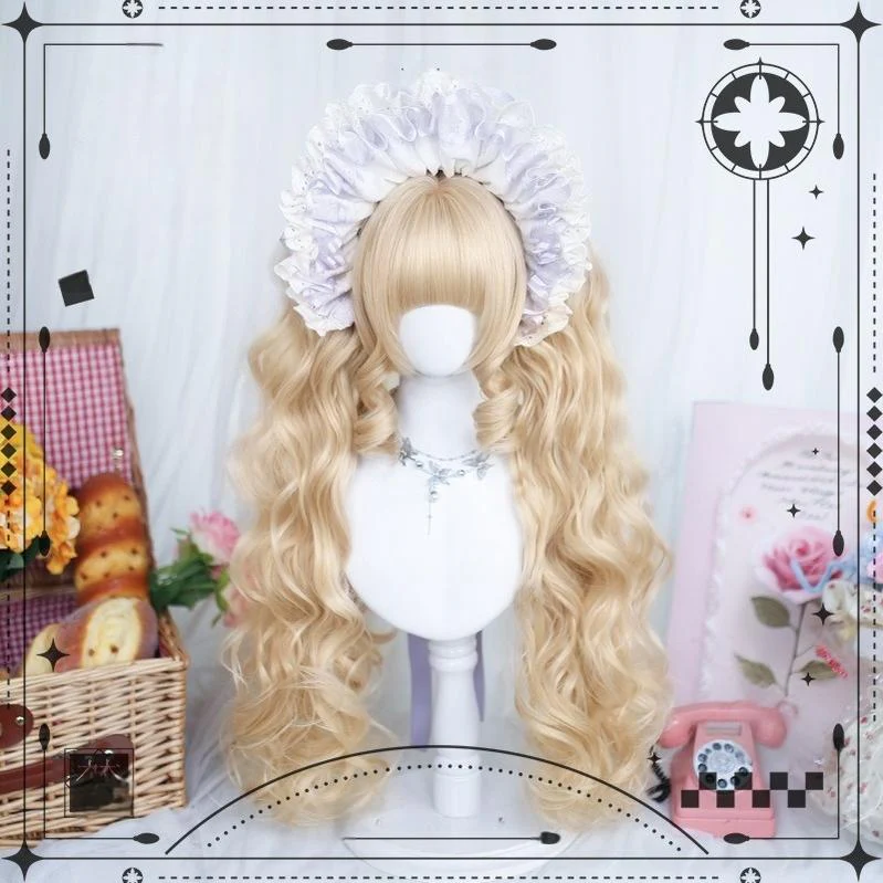 Dalao Home - Blonde Sweet Lolita Wig With Roman Roll & Double Ponytails - Image 2