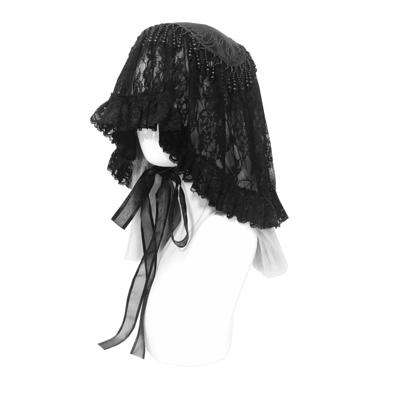 Blood Supply - Misty - Gothic Lolita Halloween Black Lace Veil - Image 9