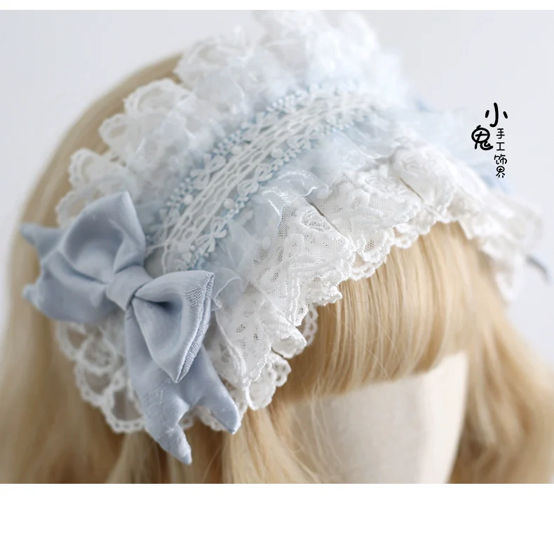 Xiaogui - Blue Sweet Lolita Lace Hair Accessory - Image 12