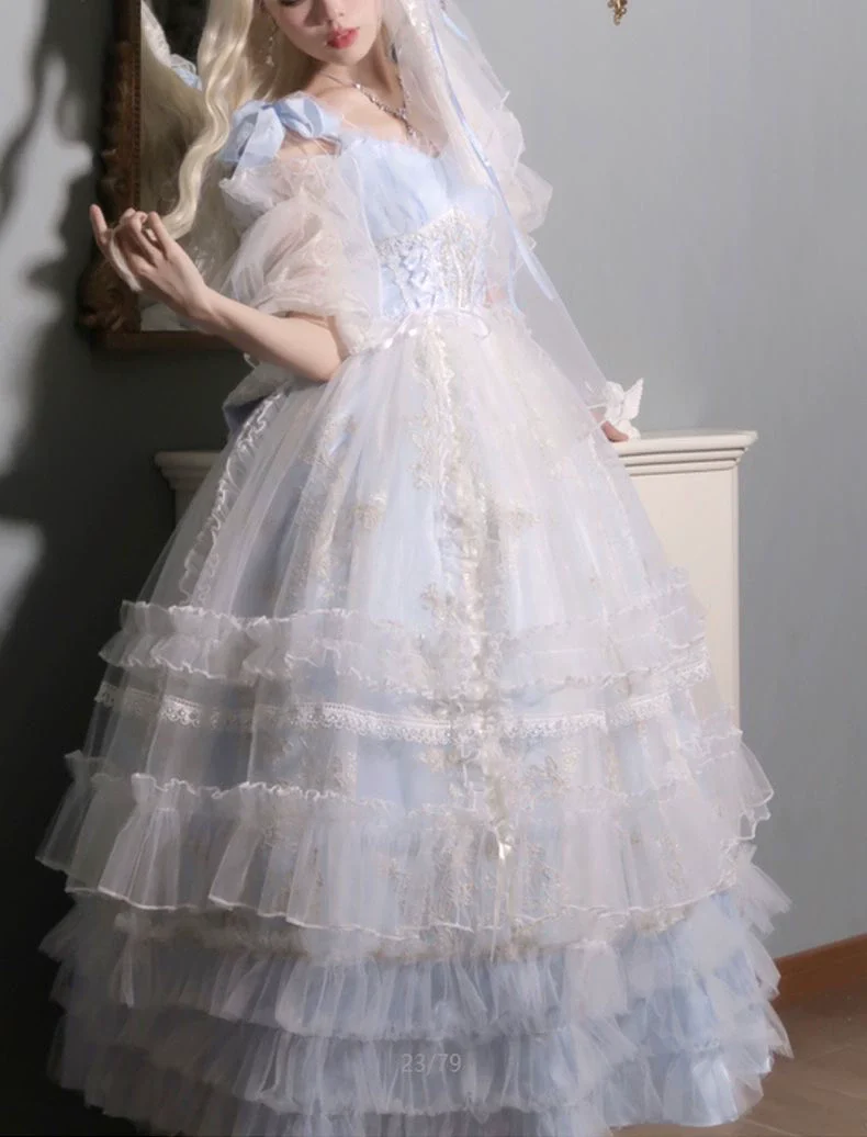 Daydream Whisper - Endless Summer - Bridal Wedding Lolita JSK Open-Back Dress - Image 18