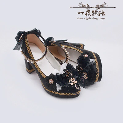 One Night - Bright PU Wedding Lolita Thick High Heels - Image 13
