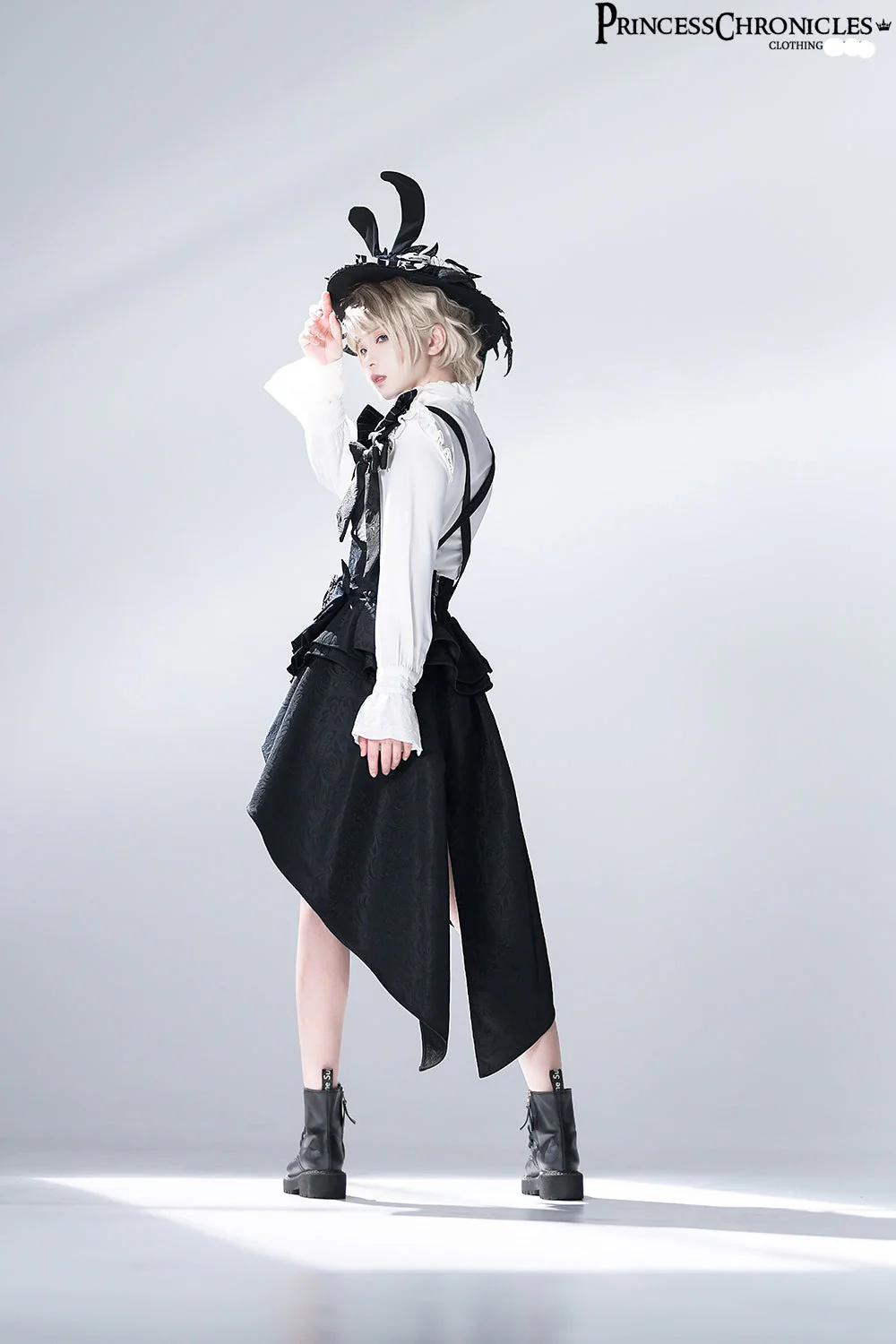 Rabbit Theater - Ouji Lolita White Blouse and Striped Shorts Set - Image 27