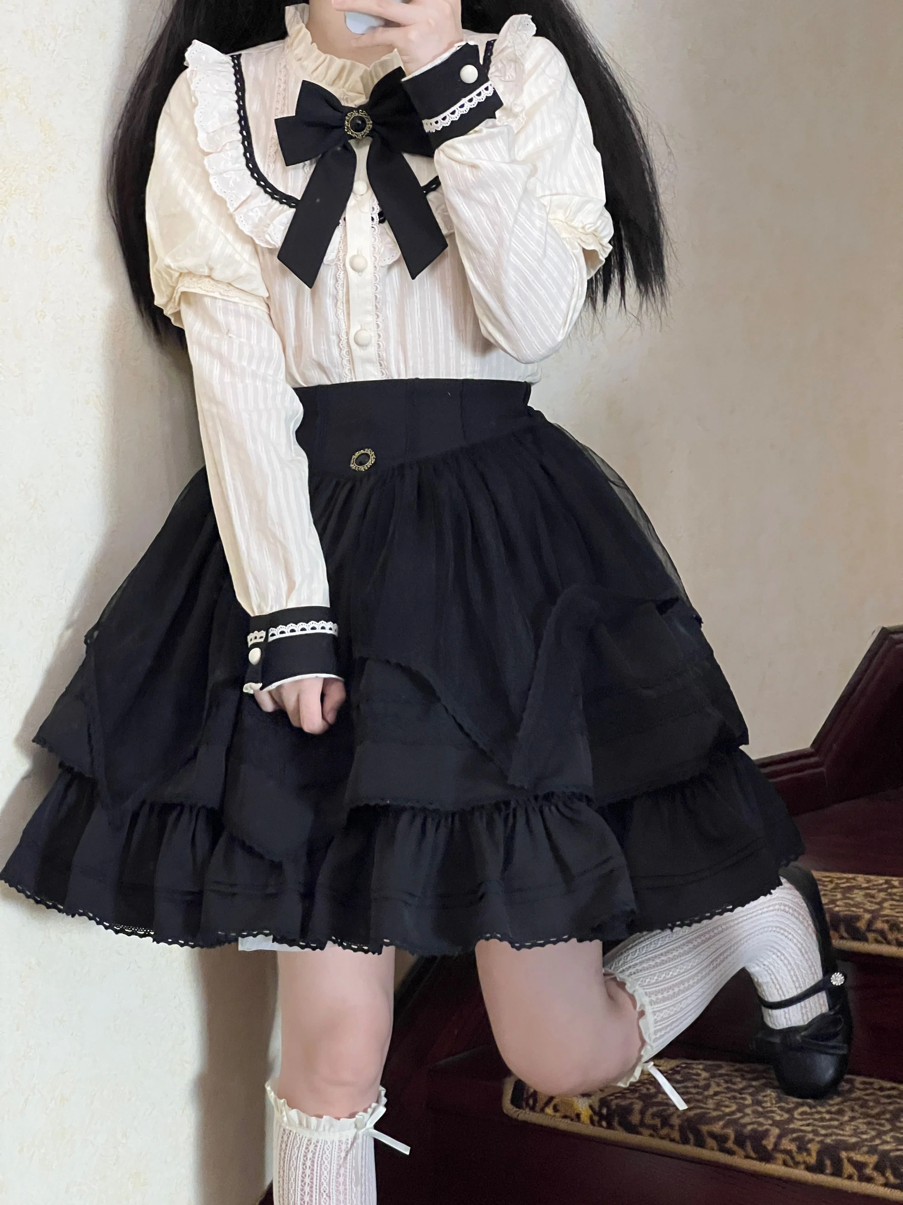 Rich Girl - Elegant Lolita Blouse and Skirt, Detachable Sleeves - Image 13