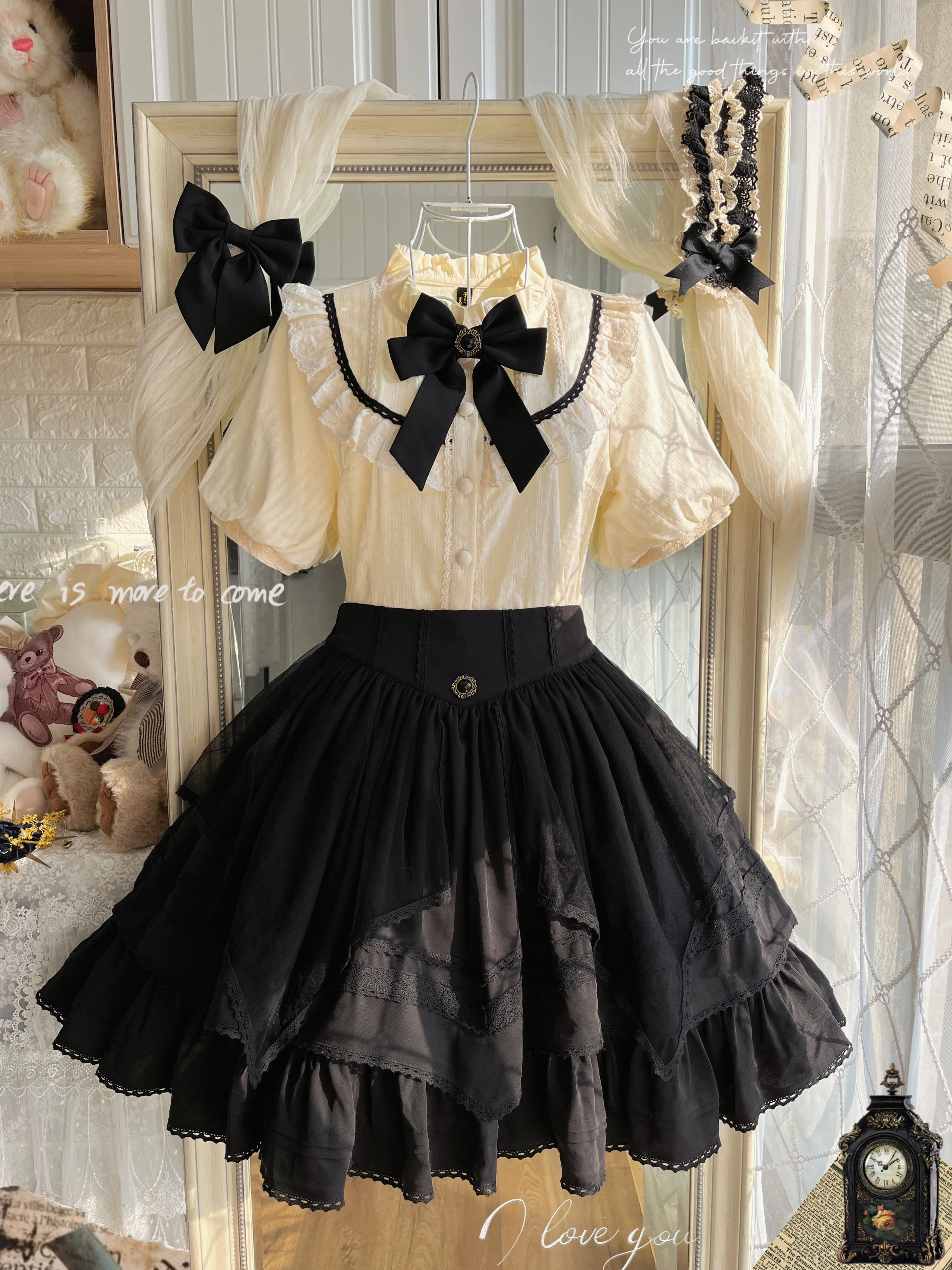 Rich Girl - Elegant Lolita Blouse and Skirt, Detachable Sleeves - Image 15
