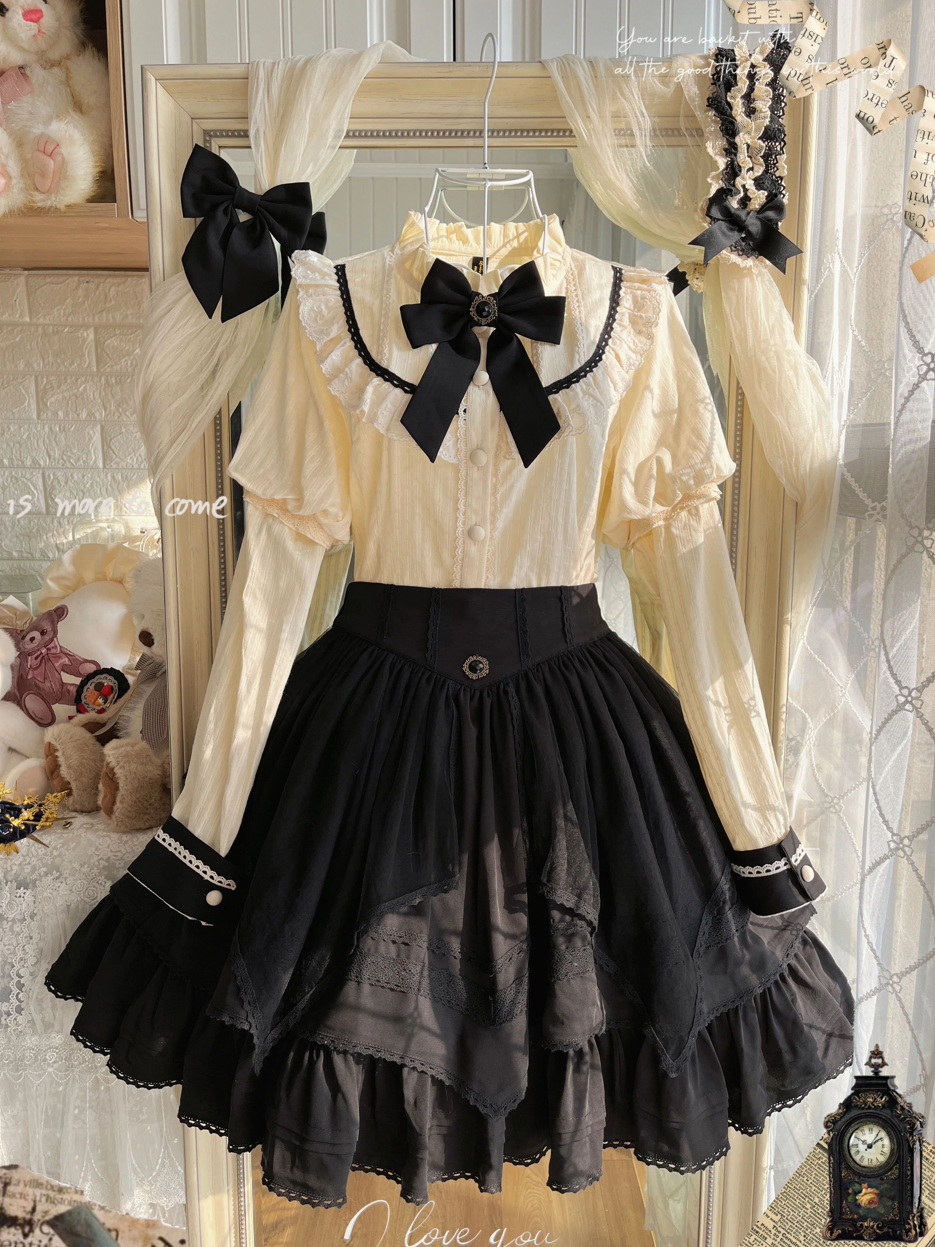 Rich Girl - Elegant Lolita Blouse and Skirt, Detachable Sleeves - Image 16