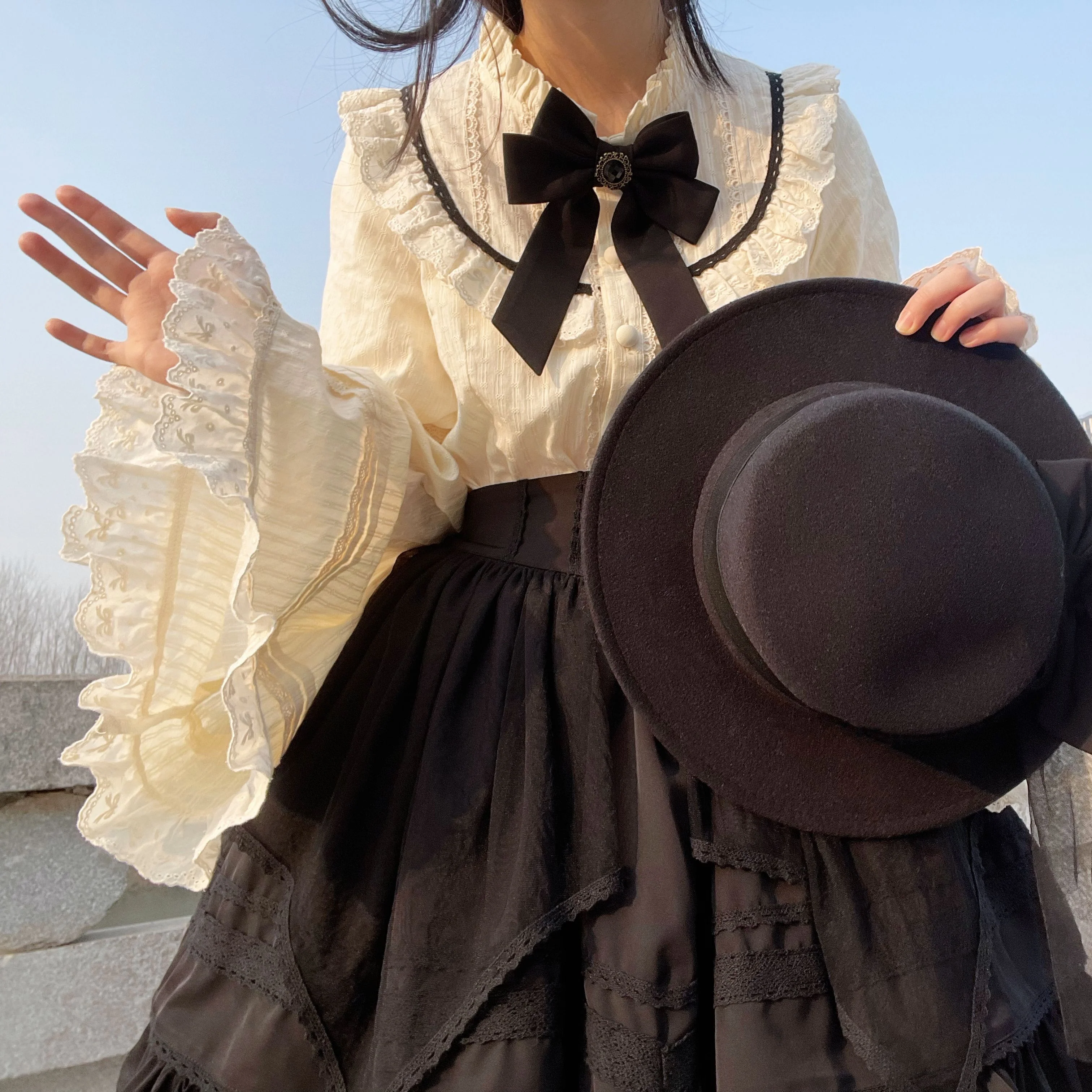 Rich Girl - Elegant Lolita Blouse and Skirt, Detachable Sleeves - Image 17