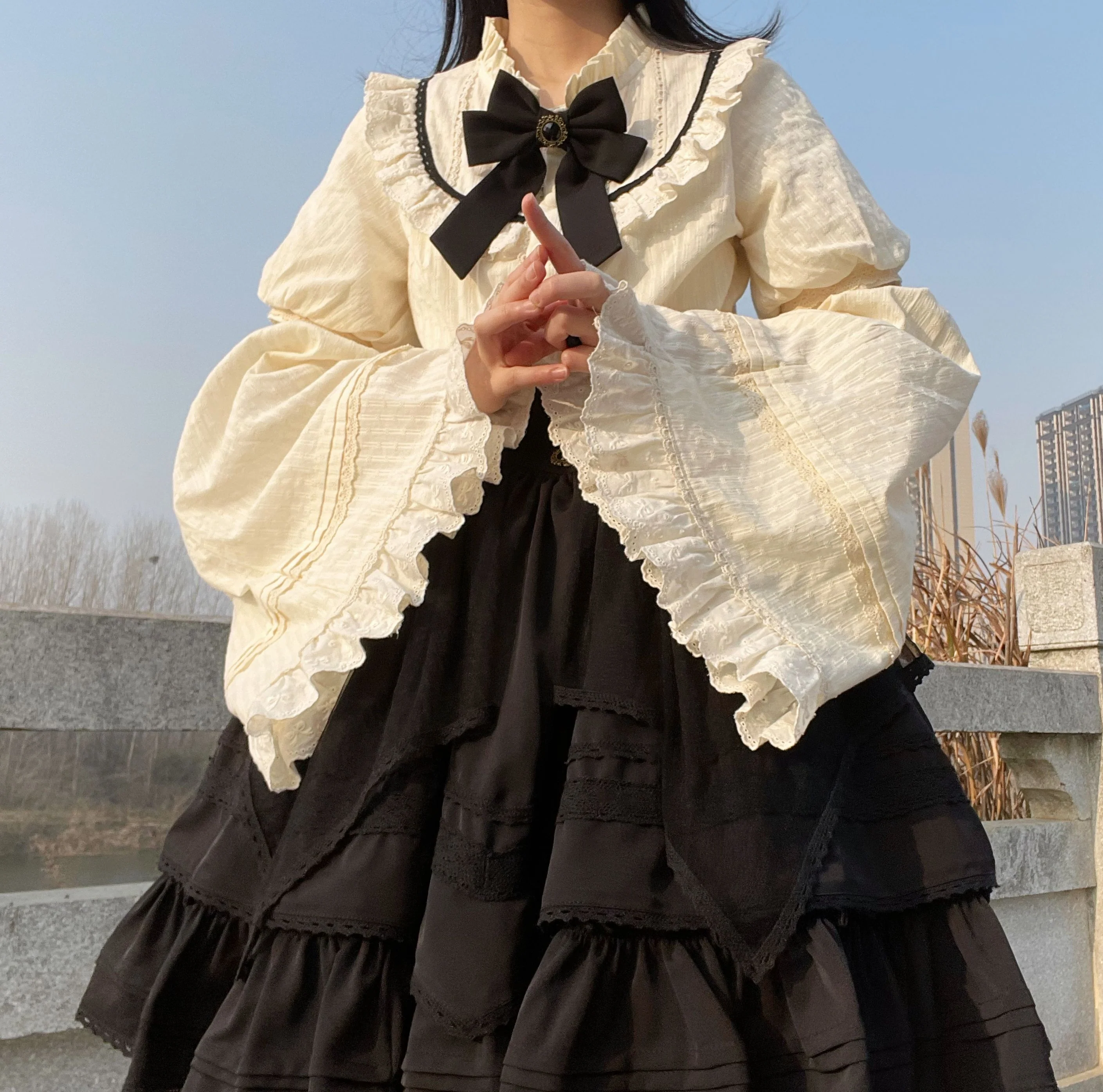 Rich Girl - Elegant Lolita Blouse and Skirt, Detachable Sleeves - Image 18