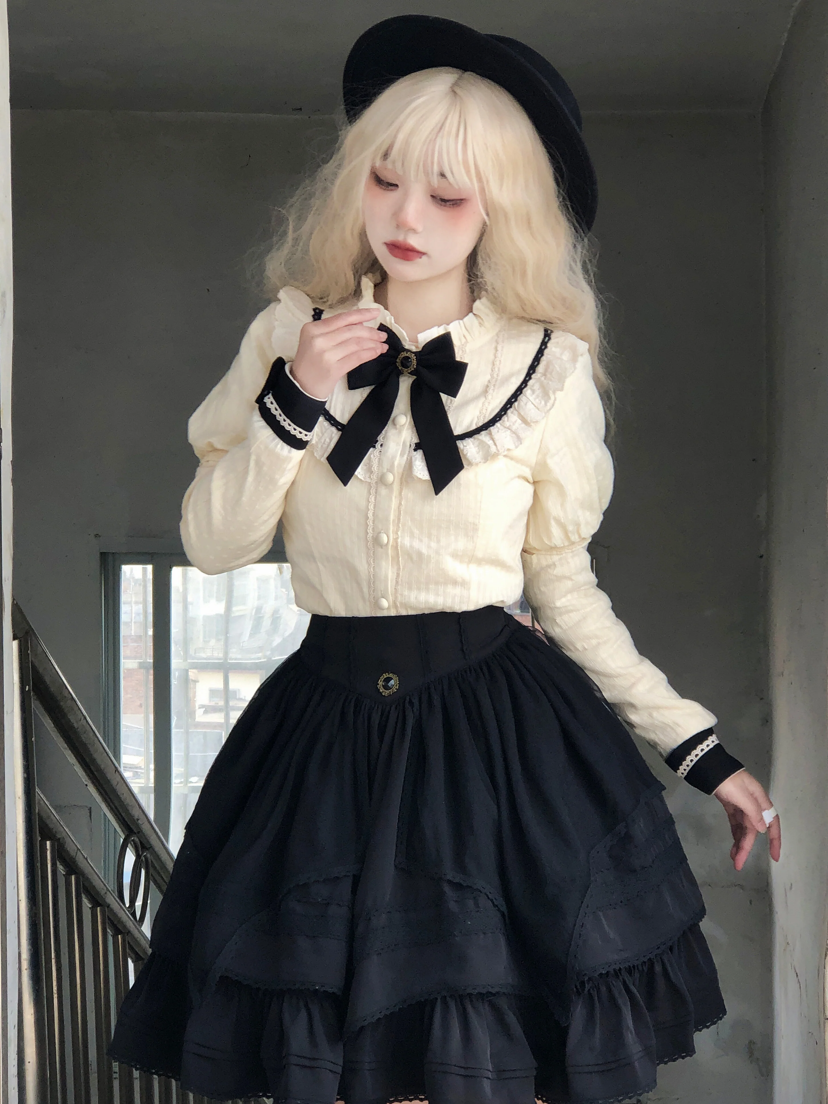 Rich Girl - Elegant Lolita Blouse and Skirt, Detachable Sleeves - Image 19