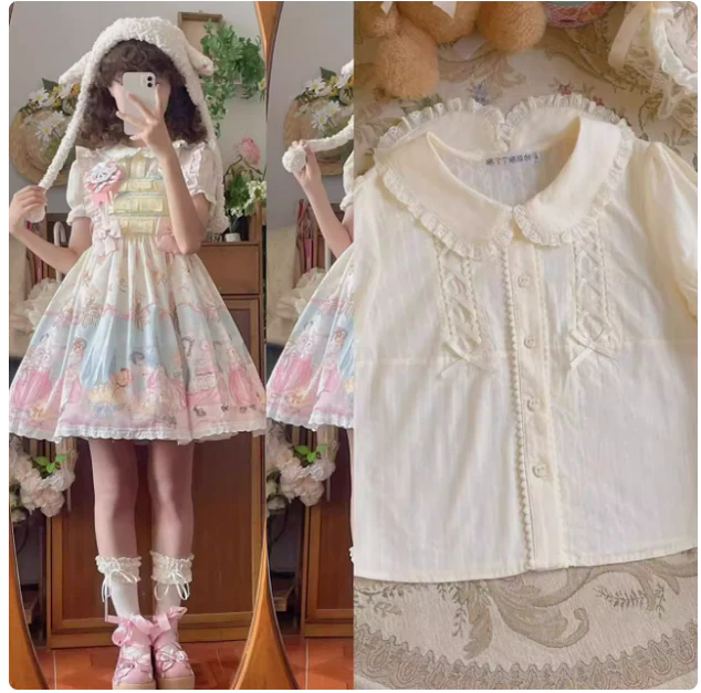 MeowMeow - Sheep Pattern Waltz Princess Lolita JSK Salopette - Image 16