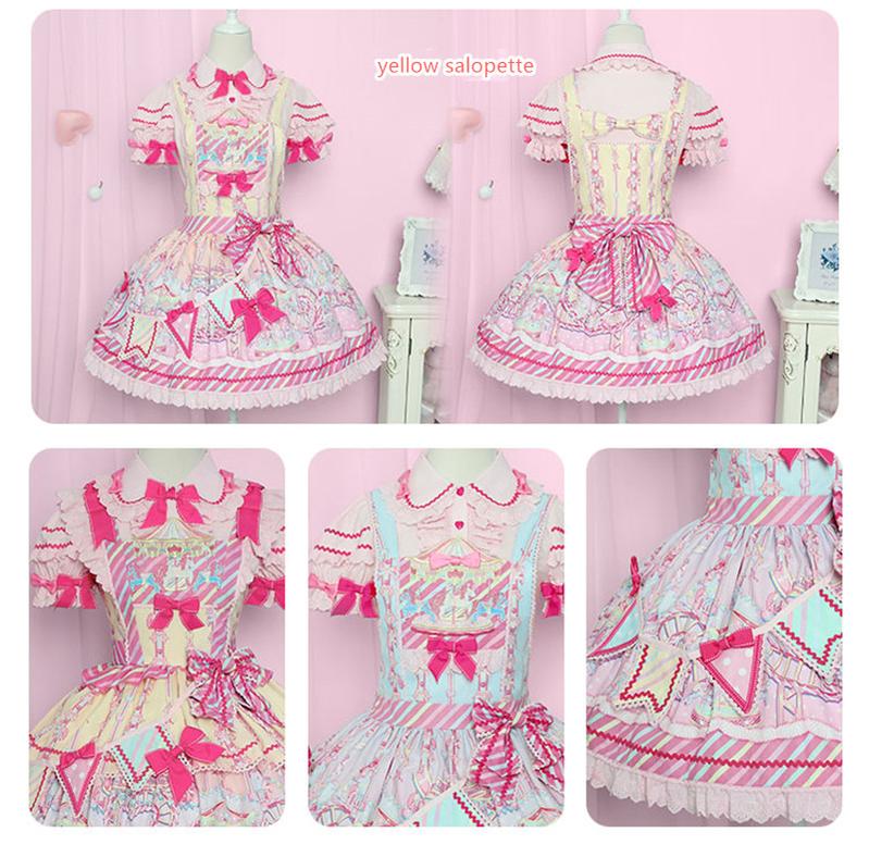 Candy Park - Sweet Lolita Carnival Printed JSK & Salopette Dress - Image 30