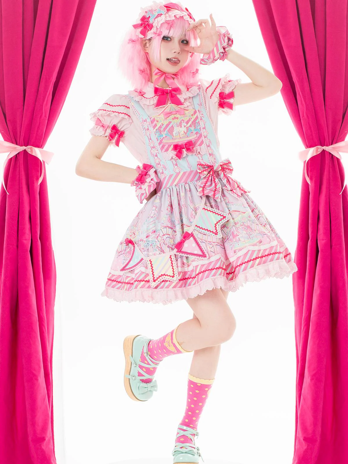 Candy Park - Sweet Lolita Carnival Printed JSK & Salopette Dress - Image 39