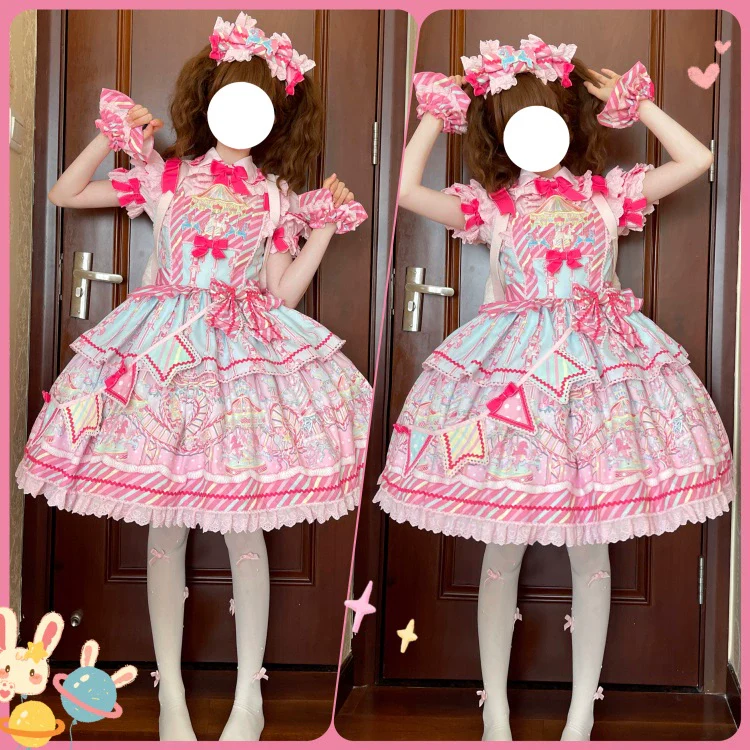 Candy Park - Sweet Lolita Carnival Printed JSK & Salopette Dress - Image 6