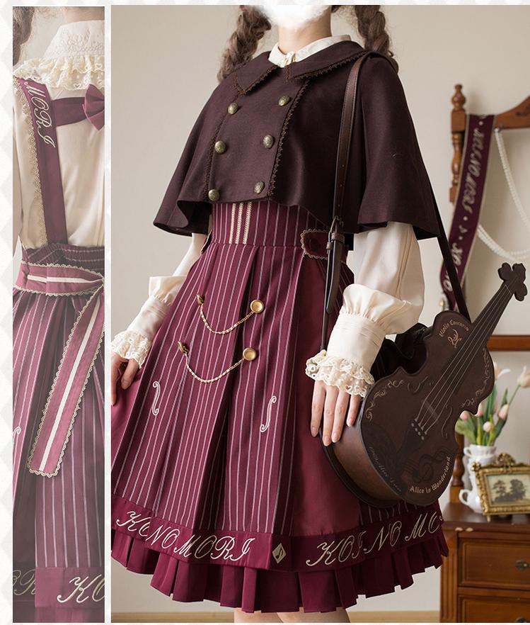 Classic Lolita Salopette Set Violin Preppy Style Dress - Image 8