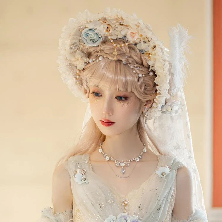 Gorgeous Lolita Tea Party Necklace, High Heels Shoes and BNT Hat - Image 8