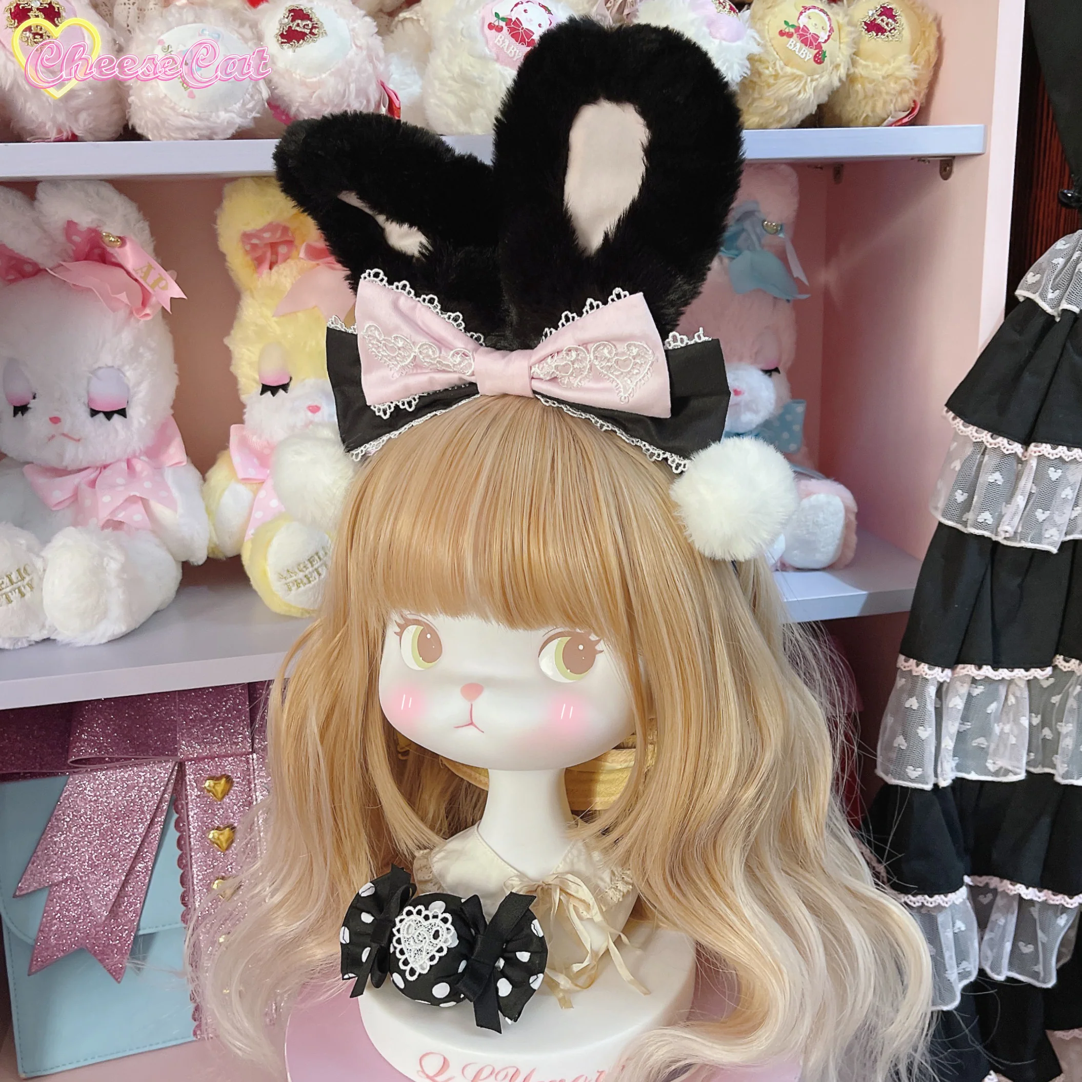 Cheese Cat - Cute and Fluffy Rabbit Ear Lolita KC - Image 3