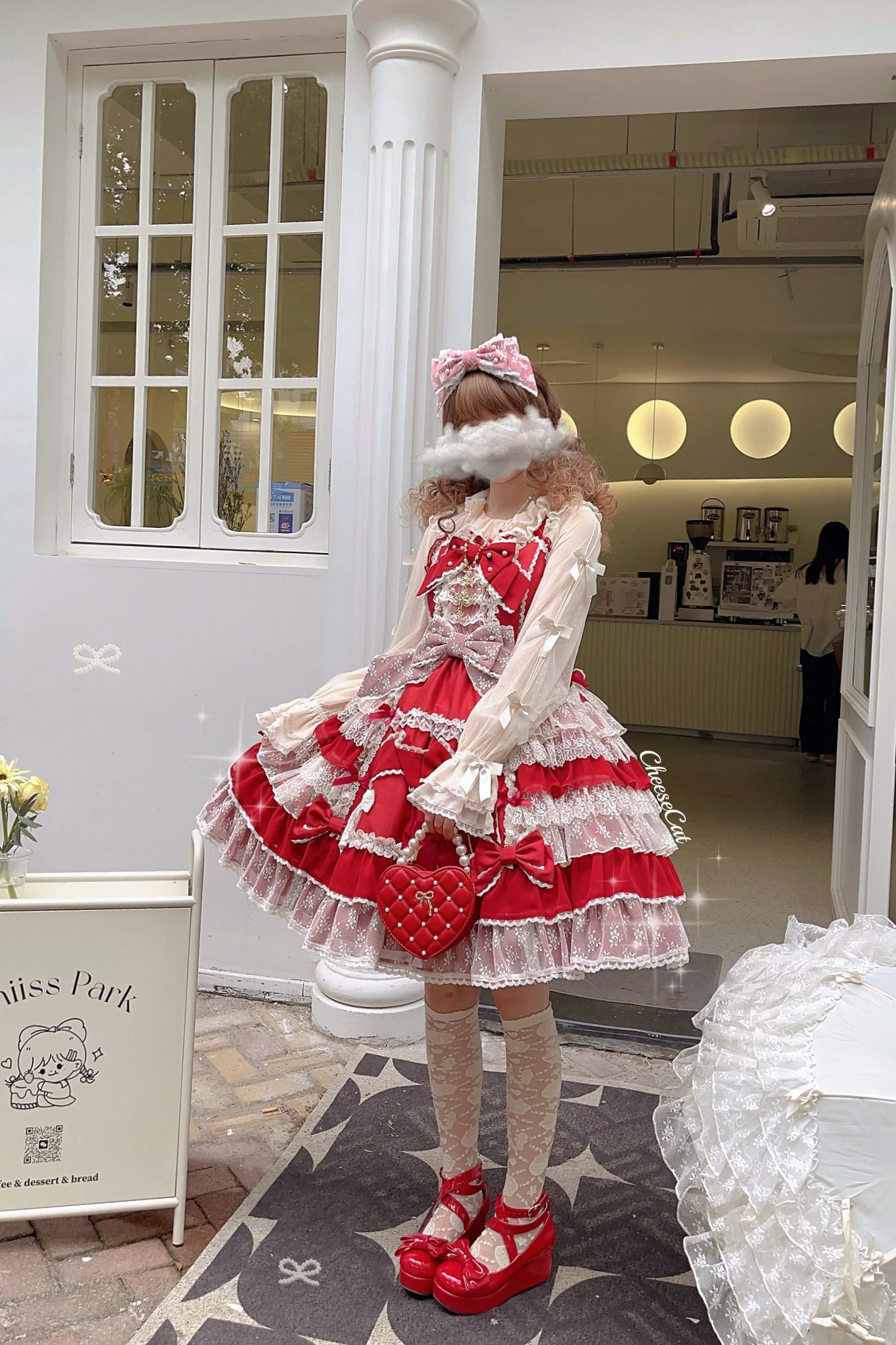 Cheese Cat - Sweet Lolita KC Lace Butterfly Lolita KC with Pearl - Image 18