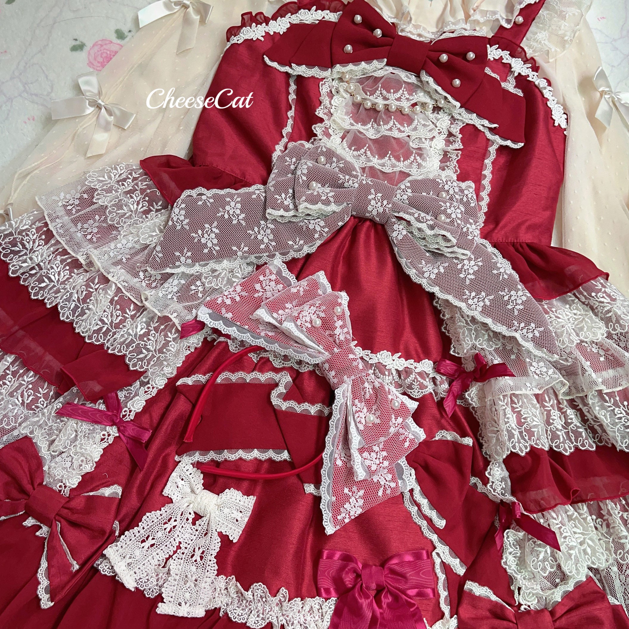 Cheese Cat - Sweet Lolita KC Lace Butterfly Lolita KC with Pearl - Image 22