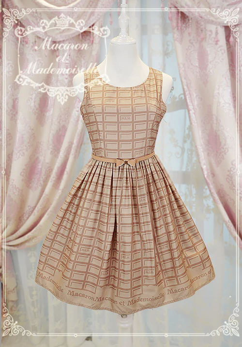 Le Chocolat - Elegant Lolita Macaron Chocolate Series JSK Dress - Image 3