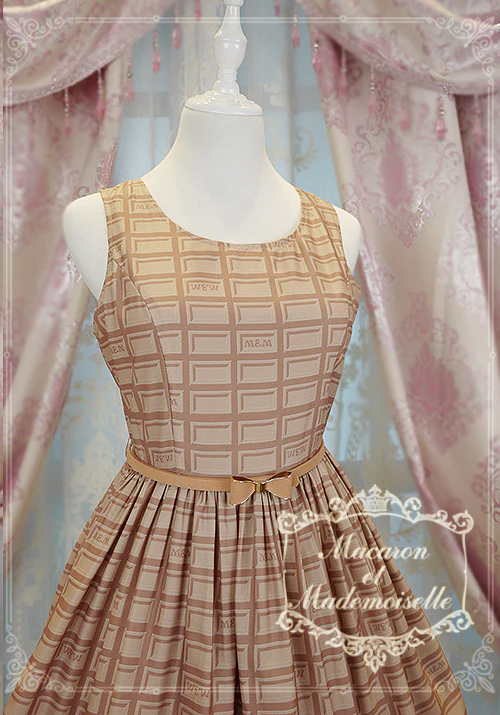 Le Chocolat - Elegant Lolita Macaron Chocolate Series JSK Dress - Image 6