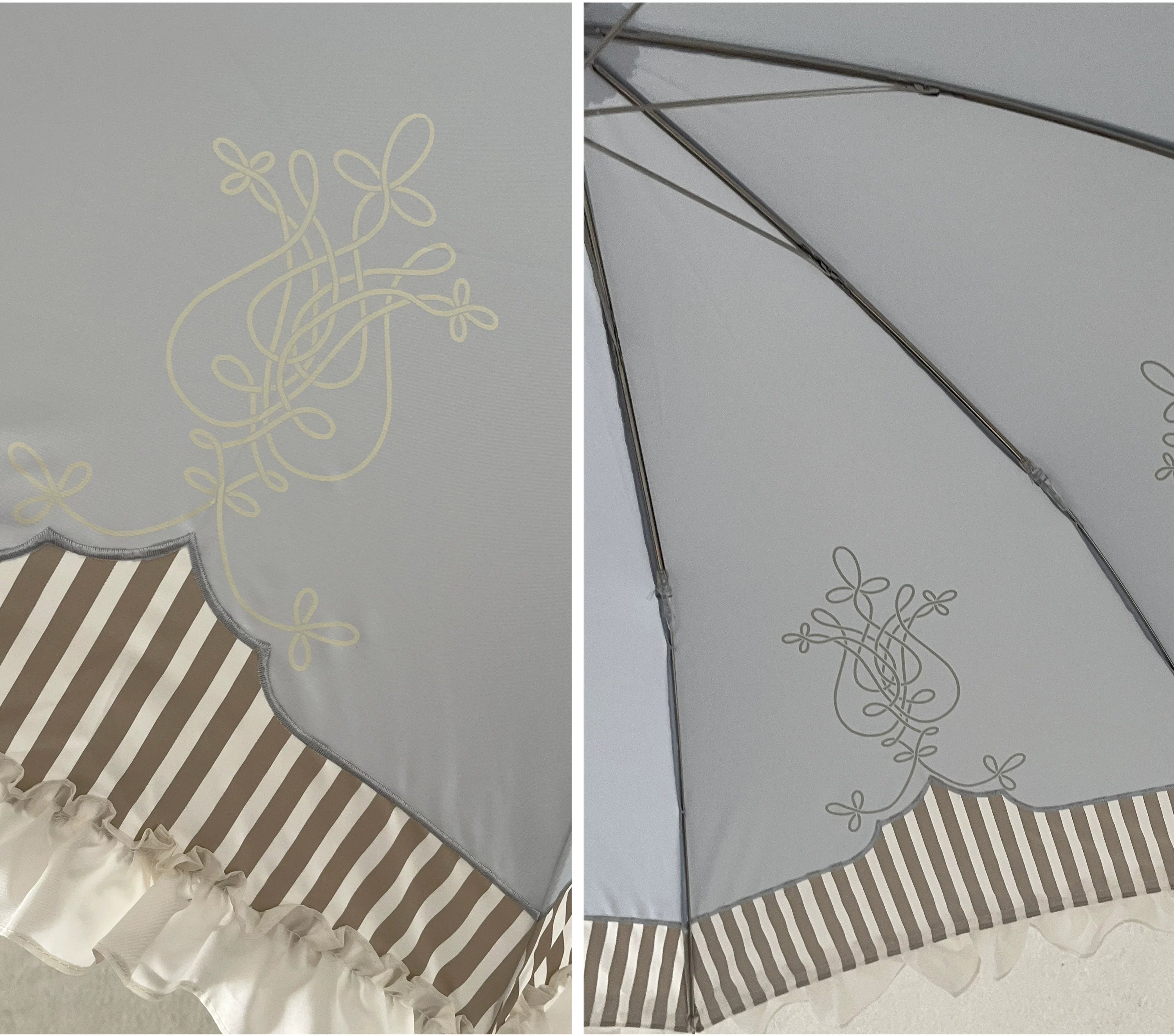 Lyre Academy - Classic Lolita 2-Fold Parasol, Lyre Print & Embroidered Trim - Image 19
