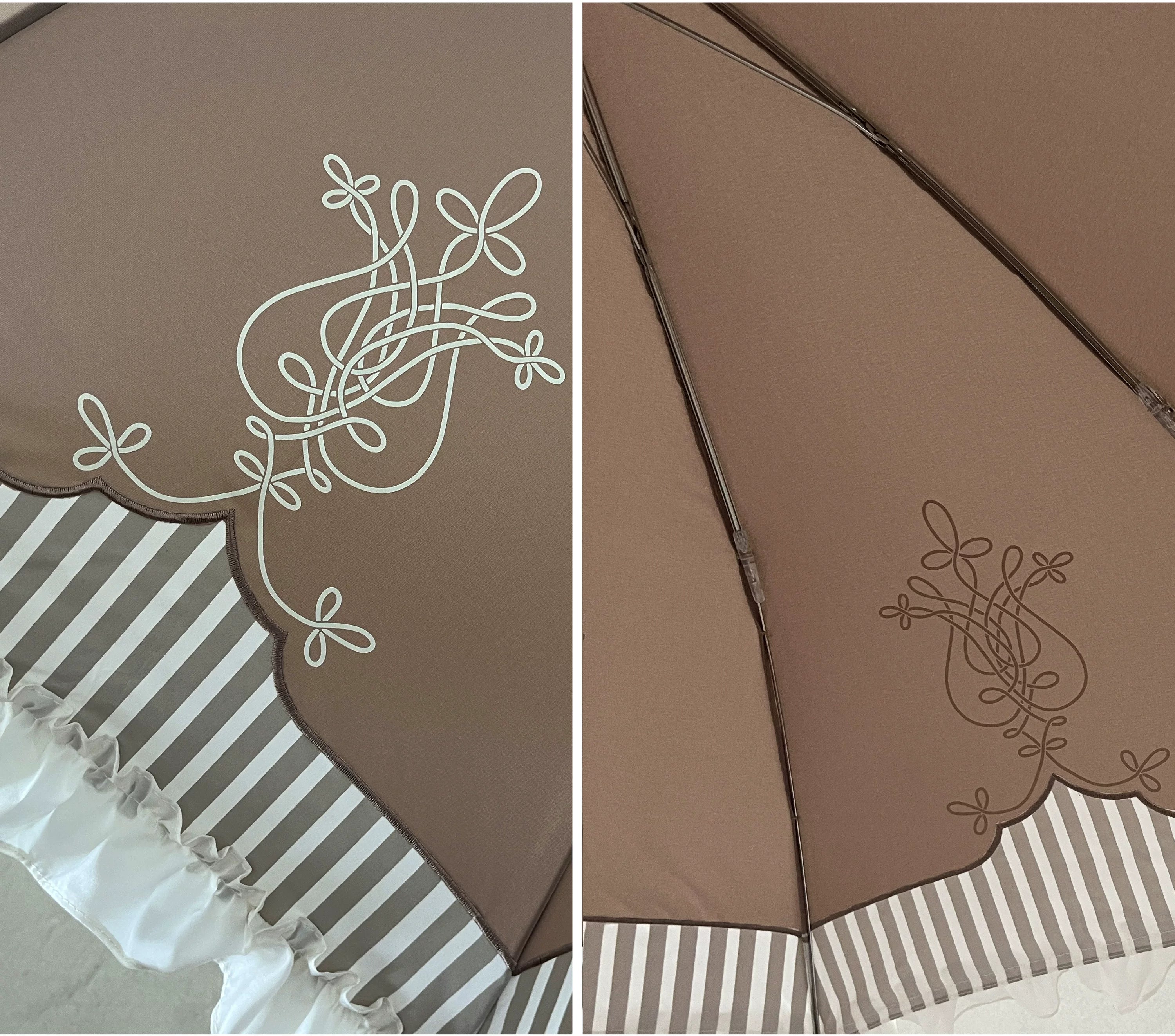 Lyre Academy - Classic Lolita 2-Fold Parasol, Lyre Print & Embroidered Trim - Image 20