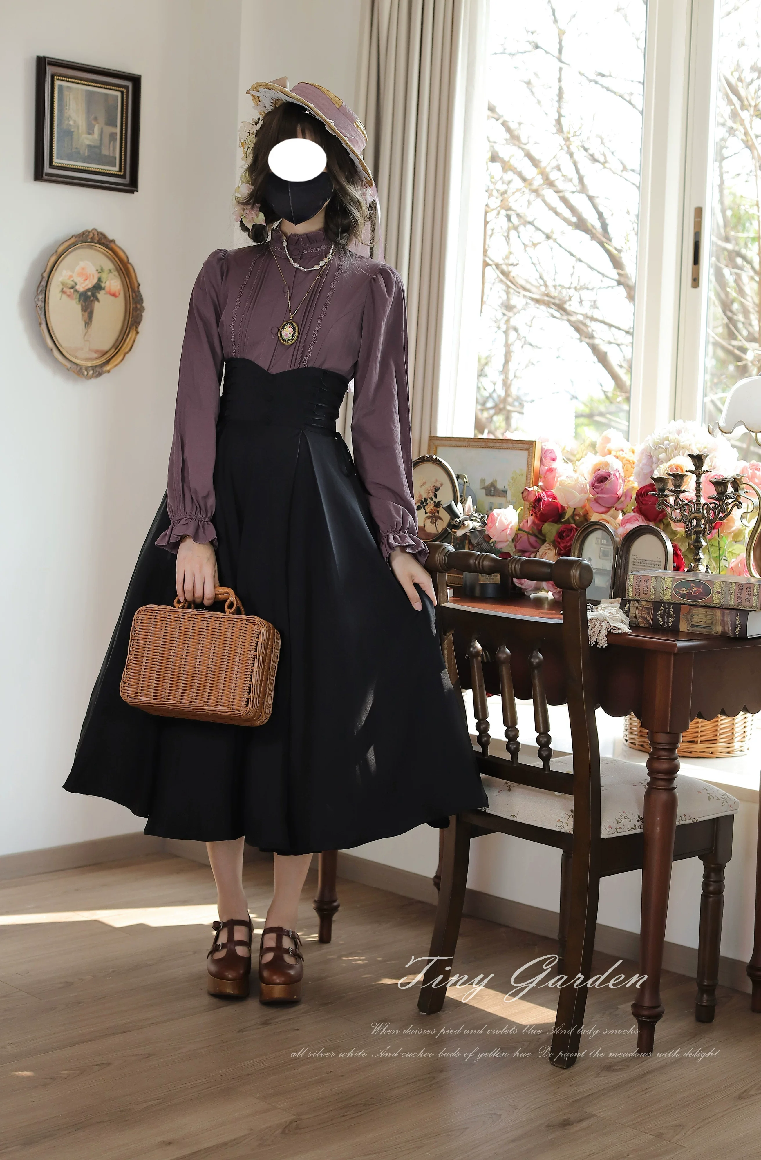 Morning Mist and Letter - Classic Lolita A-Line Skirt, High-Waist Fit - Image 12
