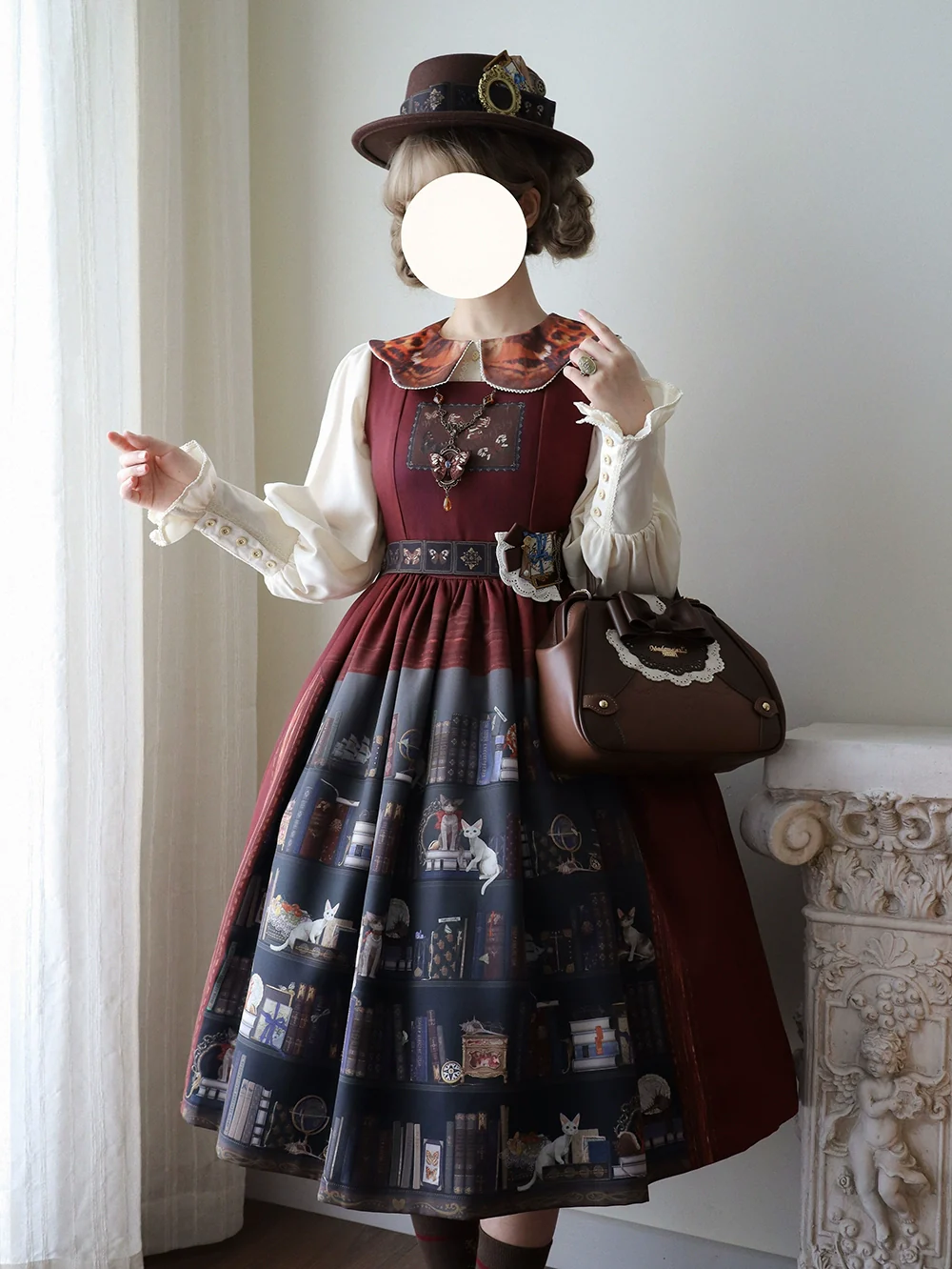 German Bookshelf - Classic Lolita Blouse, Butterfly-Shaped Collar - Image 22