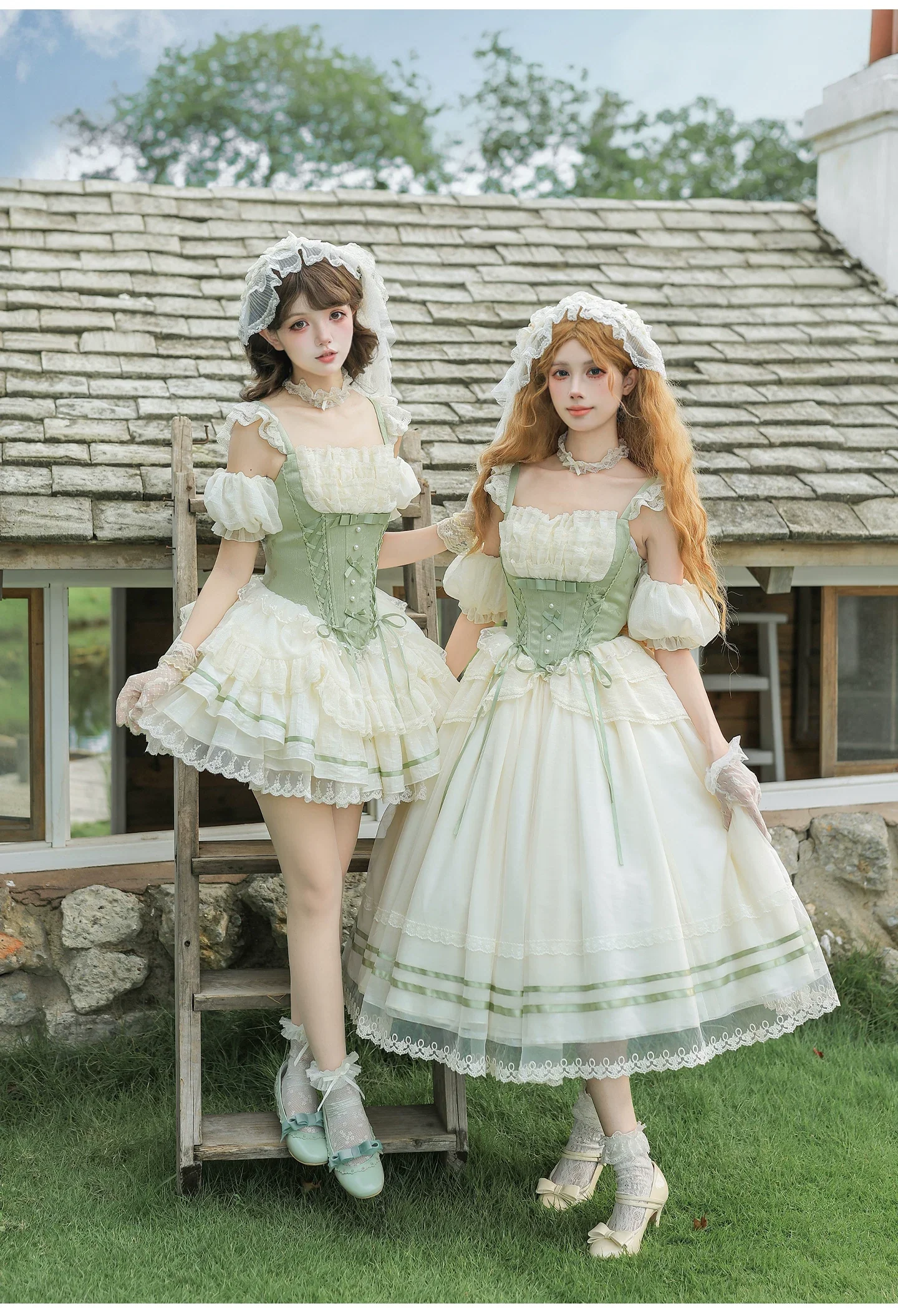 Unfailing - Classic Lolita Bow Jacquard Corset JSK Dress - Image 22
