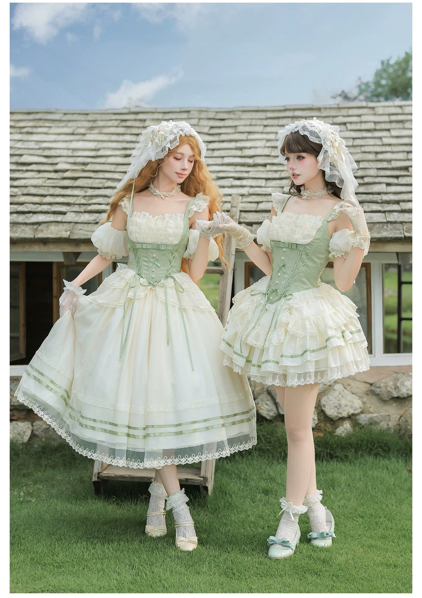 Unfailing - Classic Lolita Bow Jacquard Corset JSK Dress - Image 24