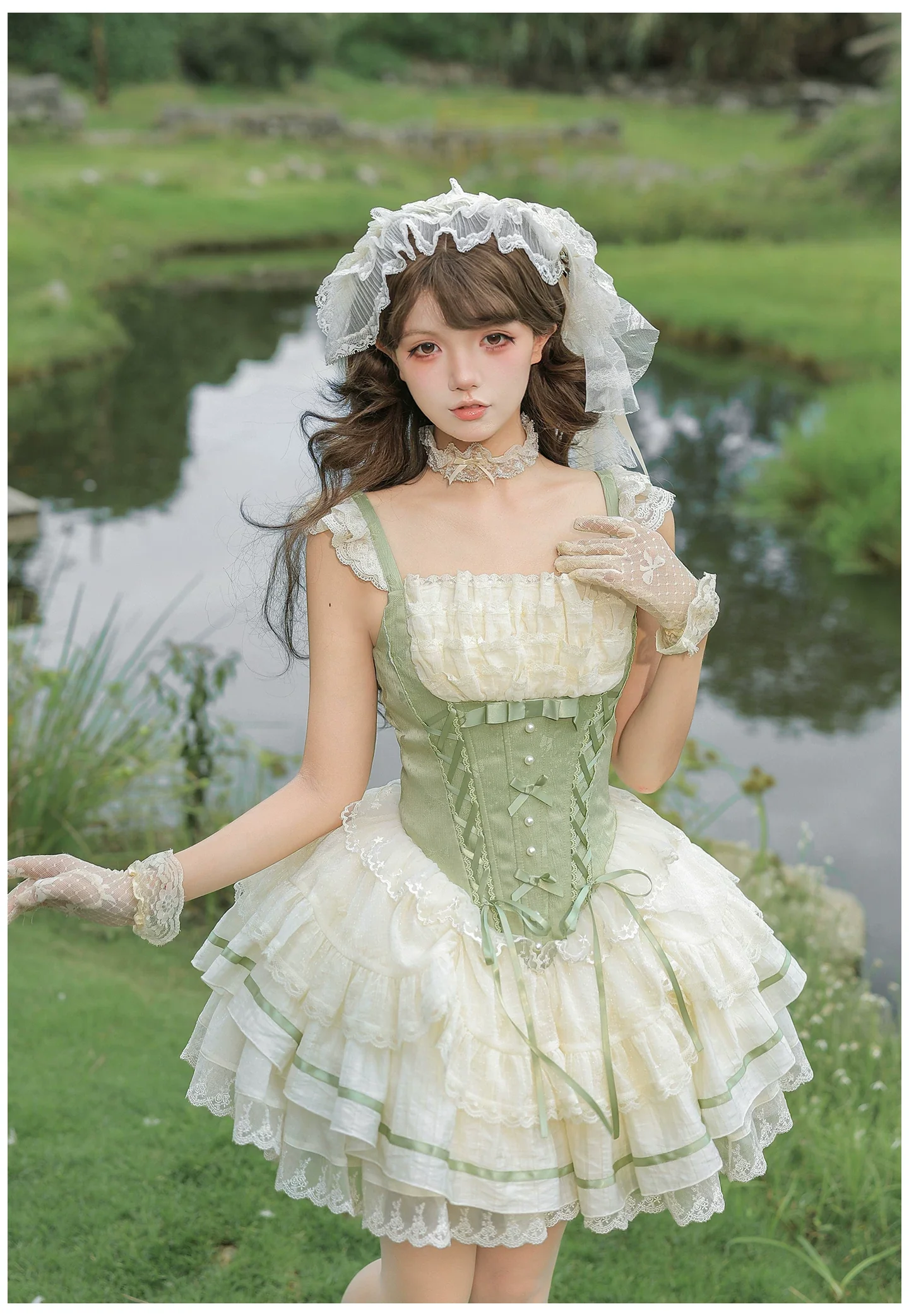 Unfailing - Classic Lolita Bow Jacquard Corset JSK Dress - Image 27