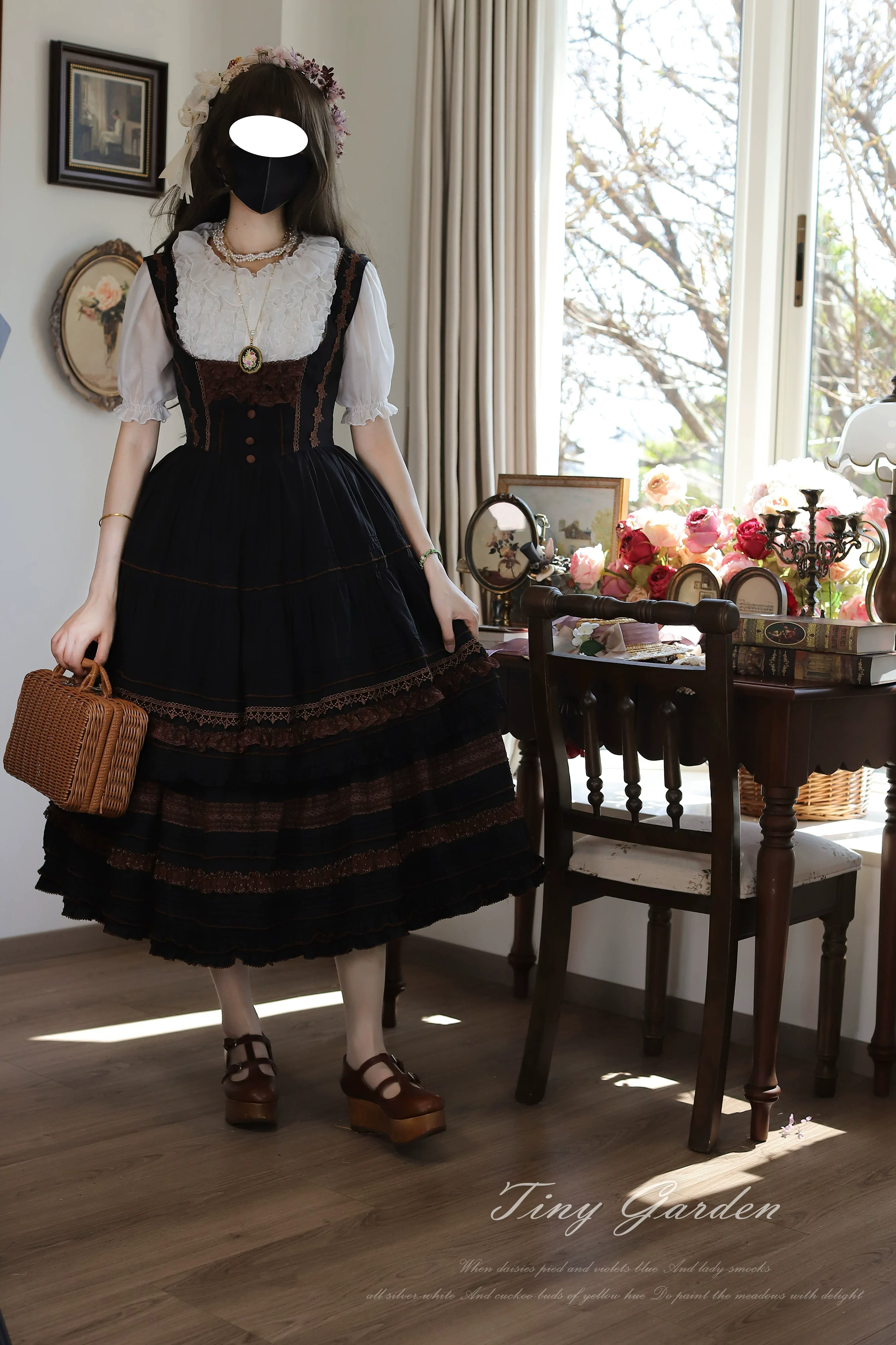 Marguerite Daisy - Classic Lolita Bust-supporting JSK Dress, Layered Lace - Image 12