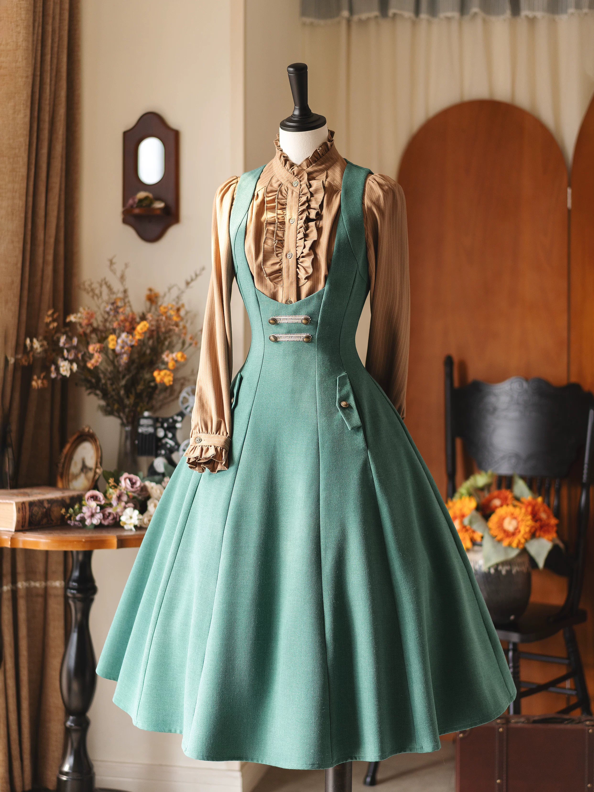 Forest Corridor - Classic Lolita Bust Supporting JSK, Waisted Shirt - Image 19
