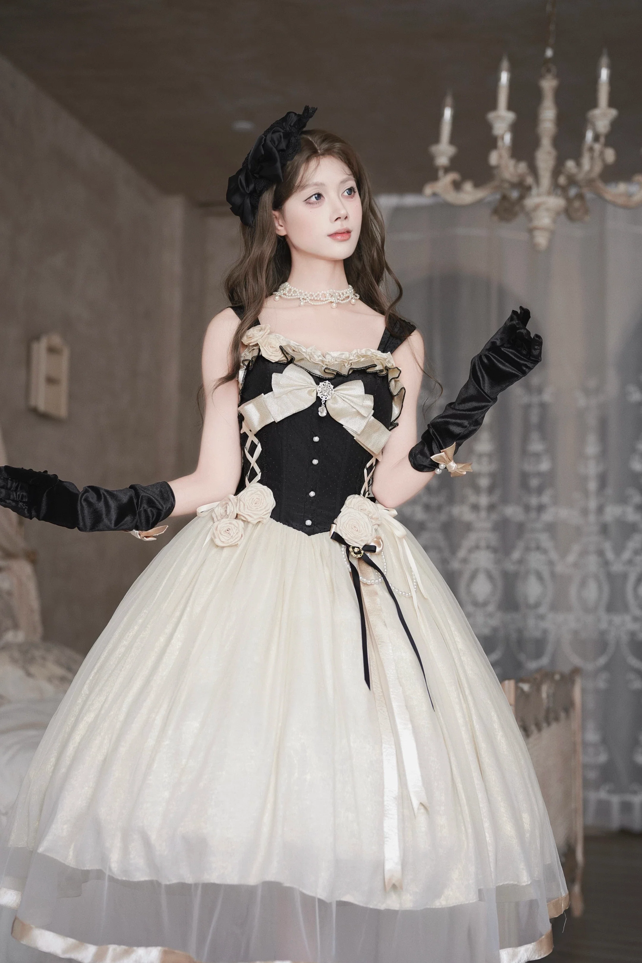 Paris Souvenir - Classic Lolita Corset JSK Dress with 3D Rose Decor - Image 5