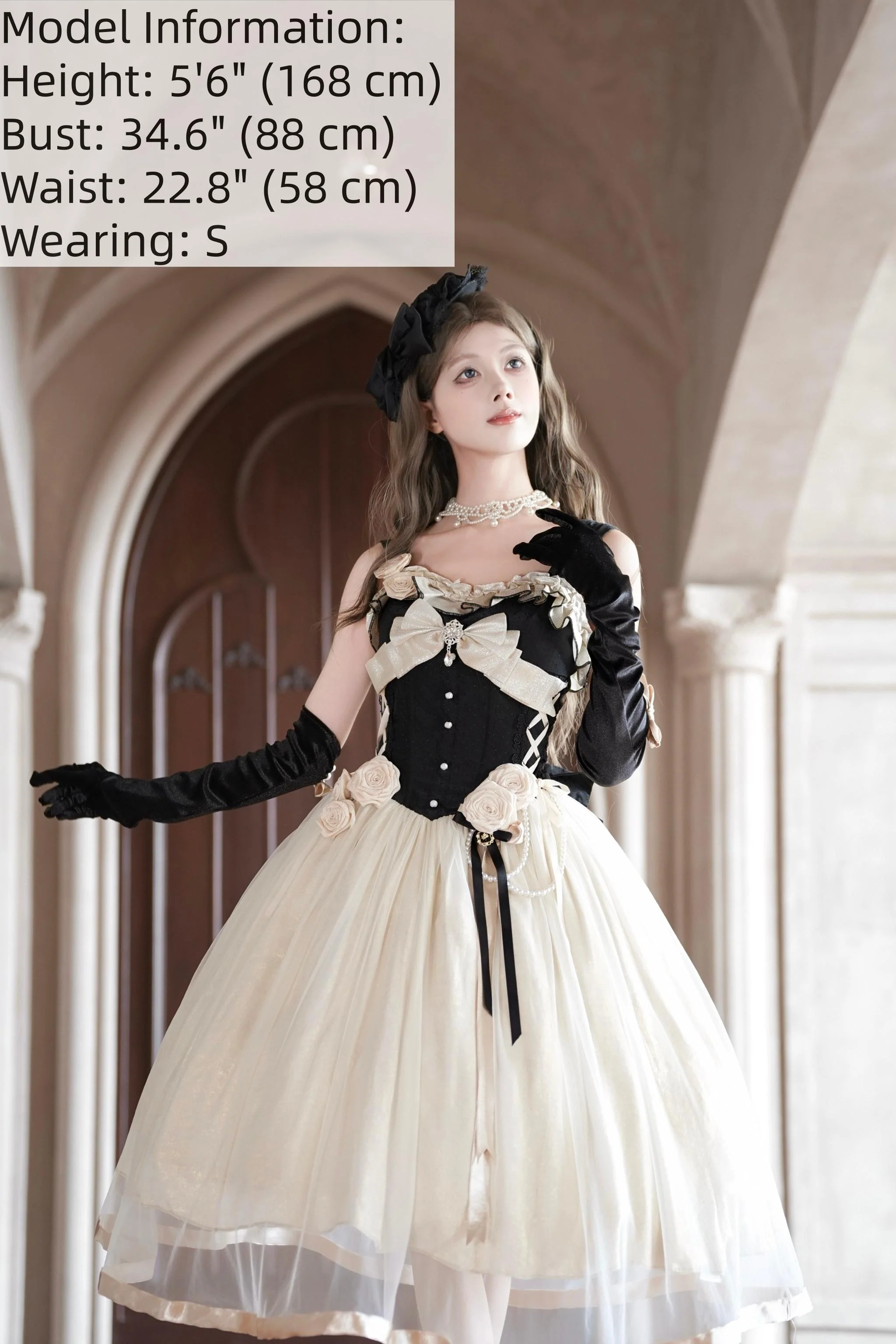 Paris Souvenir - Classic Lolita Corset JSK Dress with 3D Rose Decor - Image 6